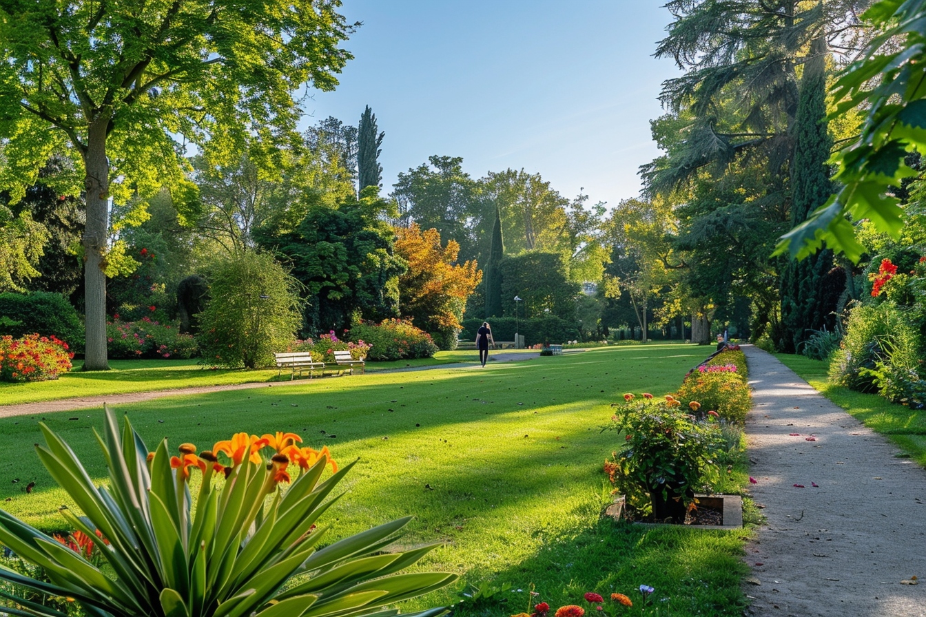 Famille profitant d'un pique-nique ensoleillé dans un des magnifiques parcs verdoyants d'Angers, illustrant l'épanouissement dans les espaces verts de la ville